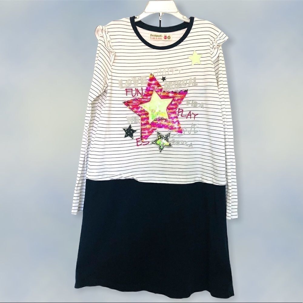 Desigual Tunez Star Flip Sequins Dress (Girls)